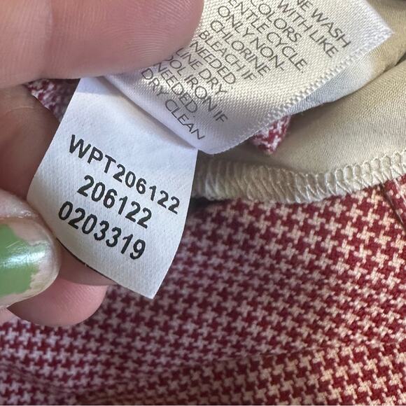 J.Jill Petite Houndstooth Cropped Wide-Leg Pants – Red & White, Size 10P - Picture 8 of 8